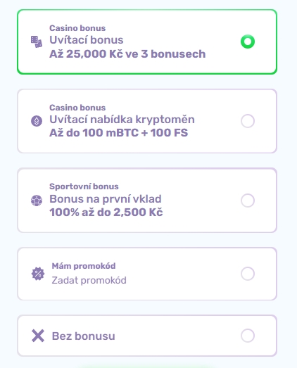 uvítací bonus v kasinu Slotspalace